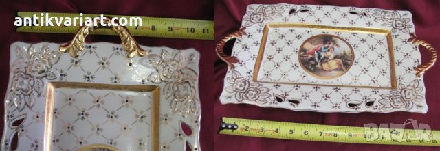 Винтич Голям Порцеланов Поднос Япония Маркиран, снимка 13 - Антикварни и старинни предмети - 31664165