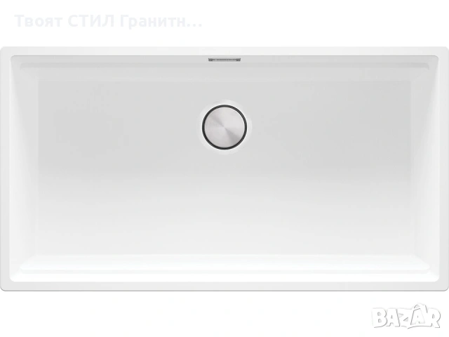 Бяла кухненска мивка за вграждане под плот Прага 90 Level 860 x 470 мм, снимка 6 - Мивки - 53995138