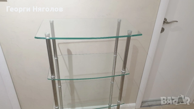 Стъклена етажерка, снимка 3 - Етажерки - 54187800