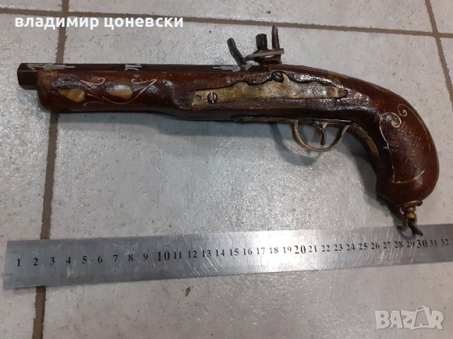 Стар красив кремъчен пистолет,пищов,пушка, снимка 3 - Колекции - 42703814