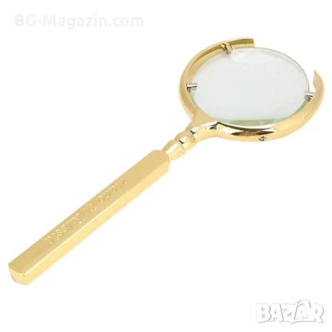 Луксозна мощна увеличителна ръчна лупа 8X увеличение с дръжка за четене книги стъклена професионална, снимка 6 - Други инструменти - 50920302