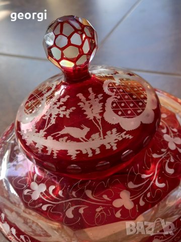 Кристален чайник рубинен кристал  Bohemia , снимка 14 - Аксесоари за кухня - 38042936