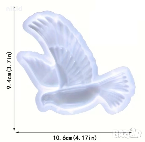 Голям Гълъб Птица силиконов молд форма фондан гипс шоколад смола, снимка 2 - Форми - 52437017