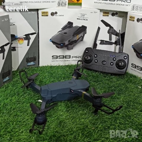 Нов DRON 998, 4K ULTRA HD; WIFI HPV 2.4G, Камера 2MP приложение за телефонна предаване на живо,, снимка 3 - Дронове и аксесоари - 39931280