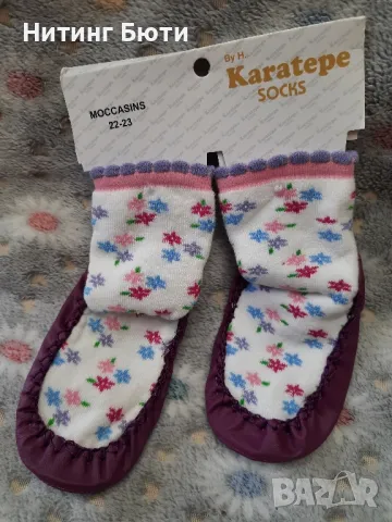 чорапи с кожена подметка, снимка 13 - Бебешки чорапи - 47905611