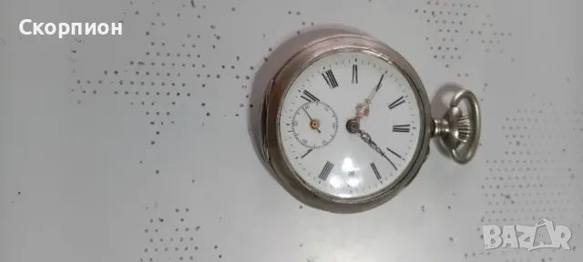 Швейцарски джобен СРЕБЪРЕН часовник - Класика в жанра - Рядък, снимка 4 - Джобни - 48925860