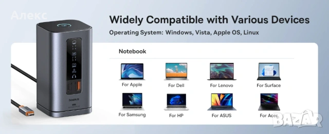 Hub USB докинг станция Baseus Spacemate Series 11-в-1, снимка 11 - Лаптоп аксесоари - 54001897