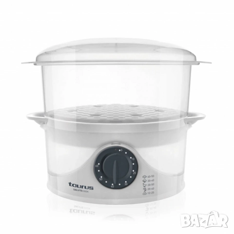Уред за готвене на пара Taurus Salutecook 800W, 6 л, таймер 60 мин, 2 съда за готвене, съд за бял ор, снимка 8 - Други - 51992710