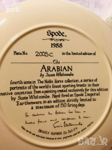 серия колекционерски порцеланови чинии Spode, снимка 17 - Декорация за дома - 44730757