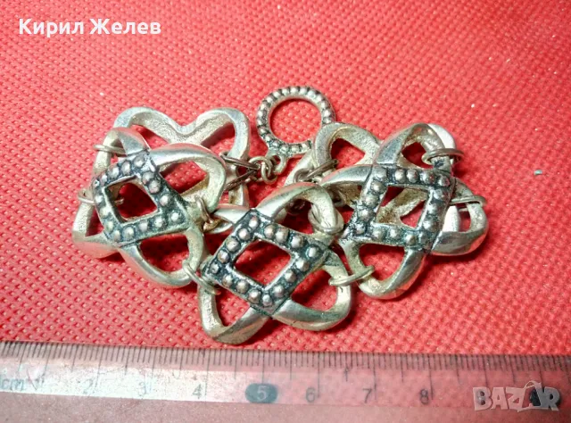 СТИЛНА ПОЗЛАТЕНА АЖУРНА ВИНТИДЖ ГРИВНА с ПОСРЕБРЕНА ОРНАМЕНТИКА 47402