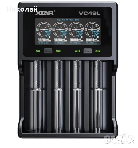 Зарядно у-во XTAR VC4SL, 4 гнезда, LCD дисплей, USB, LiIon & NIMH, 18650, CR123, AA, AAA

, снимка 3 - Друга електроника - 47460774