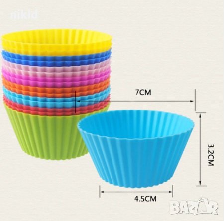 10 бр кошнички капсули за мъфини кексчета силиконови формички форми парти 