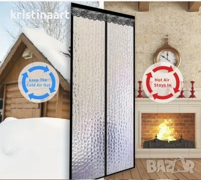 Магнитна термоизолационна завеса за врата, снимка 3 - Входни врати - 54119328