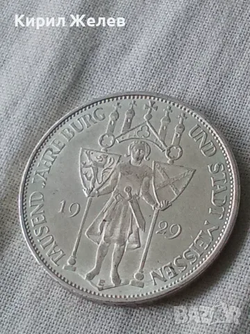 Германска сребърна монета от 3 райхсмарки 1929 година 13735, снимка 3 - Нумизматика и бонистика - 56198670