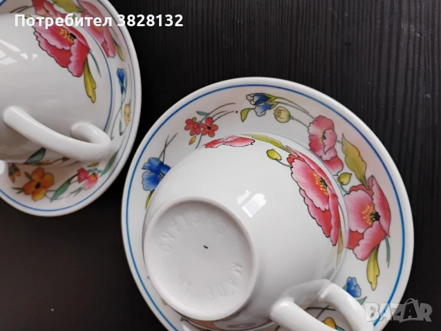двоен сет чаша с чинийка, снимка 3 - Антикварни и старинни предмети - 50832853