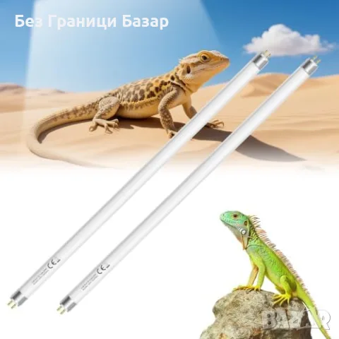 Нови крушки T8 UVB UVA лампа за влечуги 24W 24 инча терариум брадат дракон 2 броя комплект