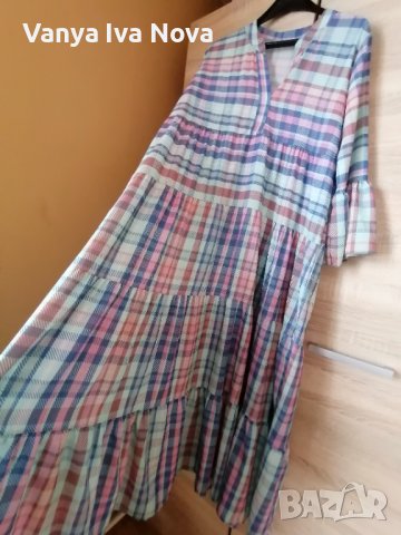 Дълга рокля с харбали в пастелни цветове, снимка 5 - Рокли - 37835294