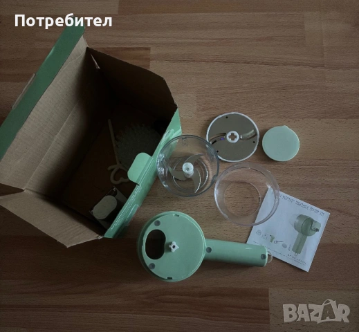 Електрическа резачка 4 в 1, преносим комплект с контейнер