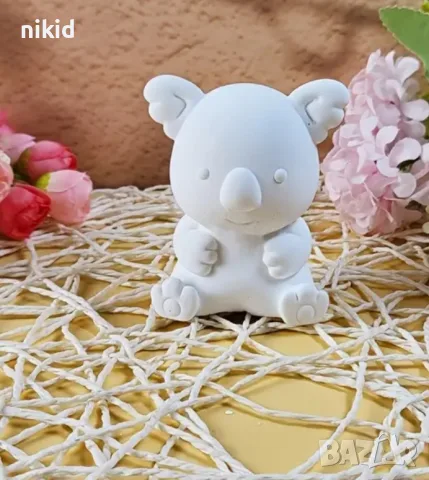 3D Коала седяща силиконов молд форма фондан шоколад гипс смола глина свещ декор, снимка 3 - Форми - 55731001