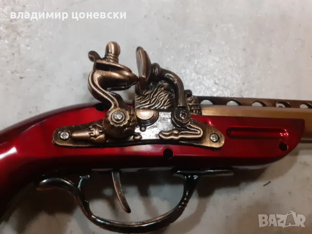 Красив кремъчен пистолет-запалка,пищов,оръжие, снимка 2 - Антикварни и старинни предмети - 44294837