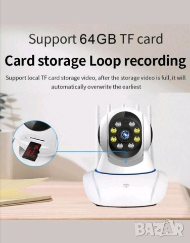 Настолна камера за наблюдение с Wi fi или SD карта, снимка 2 - IP камери - 42431861