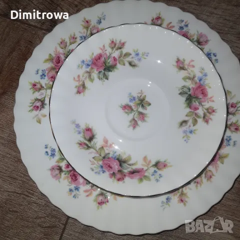 Троен сет ROYAL ALBERT СЕРИЯ MOSS ROSE, снимка 10 - Антикварни и старинни предмети - 47828909