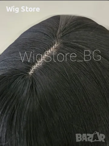 Права черна перука с бретон, снимка 3 - Аксесоари за коса - 47824658