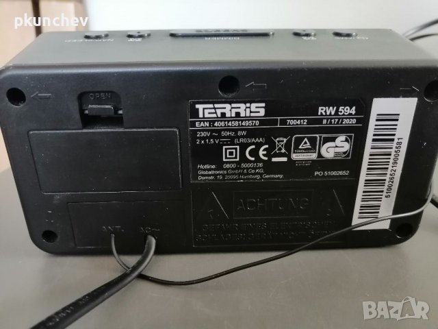 Радио-часовник TERRIS RW 594, снимка 7 - Радиокасетофони, транзистори - 36851952