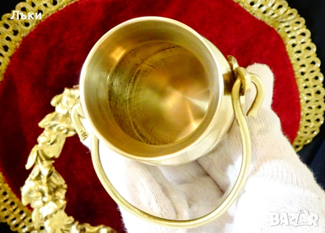 Бронзова кана за ракия,гюм за мляко. , снимка 3 - Антикварни и старинни предмети - 53274853