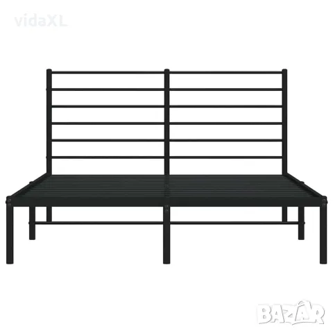 vidaXL Метална рамка за легло с горна табла, черна, 140x200 см, снимка 6 - Спални и легла - 56147219