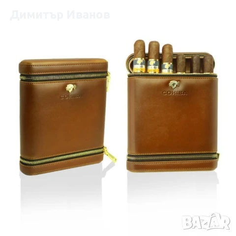 Cohiba кедров (кожено покритие) преносим хумидор със овлажнител за 6 пури, снимка 7 - Други - 51019105