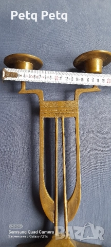 бронзов масивен стар свещник , снимка 5 - Антикварни и старинни предмети - 51999616