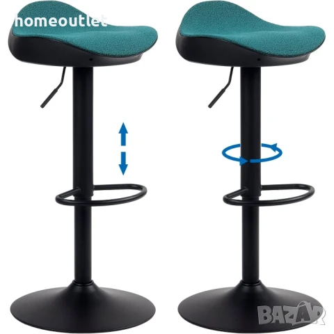 Комплект бар столове - EUYY102-KS-1919BK-GE - 2бр, снимка 5 - Столове - 51105864