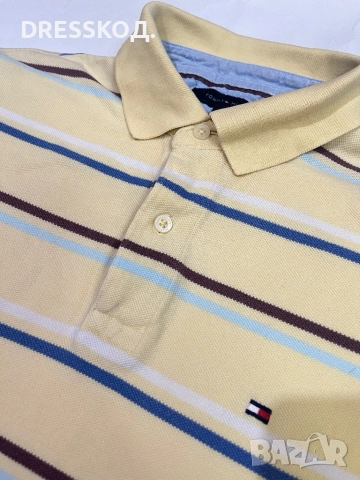 Tommy Hilfiger мъжка тениска с яка, M размер, снимка 2 - Тениски - 52935748