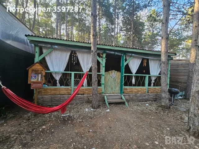 Стационарна каравана с просторна веранда - Къмпинг Созопол Еко (плаж Градина)