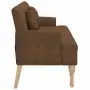 vidaXL Пейка с възглавници, кафява, 113x64,5x75,5 см, изкуствен велур, снимка 4