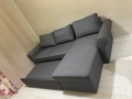 Разтегателен ъглов диван с функция за сън сив, снимка 2