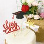 2020 Диплома Тога Дипломиране Завършване брокат топер клечки за мъфини кексчета украса декор торта, снимка 1