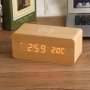 Дървен LED дигитален настолен будилник,Температура Безжично зарядно устройство за телeфон, снимка 7