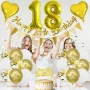Нов Комплект декорация за 18 рожден ден банер балони златна украса парти, снимка 6