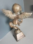 28см-3кг ангел херувим статуетка/стара френска бронзова фигура-надстройка за каминен часовник, снимка 2