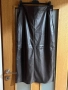 Нова елегантна дълга кафява кожена пола, снимка 2