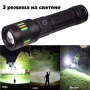 Мощен акумулаторен лазерен LED фенер далекобоен тактически ръчен прожектор водоустойчив USB къмпинг, снимка 4