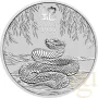 1 унция сребърна монета Австралия Лунар III Змия 2025 , снимка 1