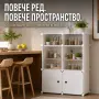 Модулен шкаф за съхранение – 6 модула с вратички, бял, 144 × 74 × 37 см, снимка 3