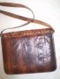 РЕТРО Кожена Дамска Чанта естествена кафява кожа, снимка 8