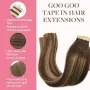 GOO GOO Tape-in екстеншъни от човешка коса Remy, 12 инча 40 г (20 броя) – нюанс #4/27/4, снимка 2