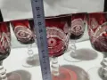 кристални чаши за вино цветен червен кристал , снимка 6