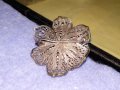 ФИЛИГРАННА СТАРИННА СРЕБЪРНА ФЛОРАЛНА БРОШКА МАЙСТОРСКА РЪЧНА КУЮМДЖИЙСКА ИЗРАБОТКА 34408, снимка 13