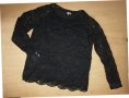 Черна дантелена блуза , снимка 1 - Блузи с дълъг ръкав и пуловери - 37693216